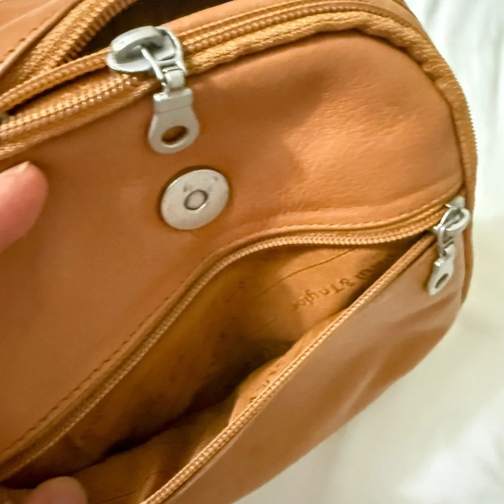 Paul & Taylor Genuine Leather Mini Backpack Tan Convertible Bag Soft Leather USA